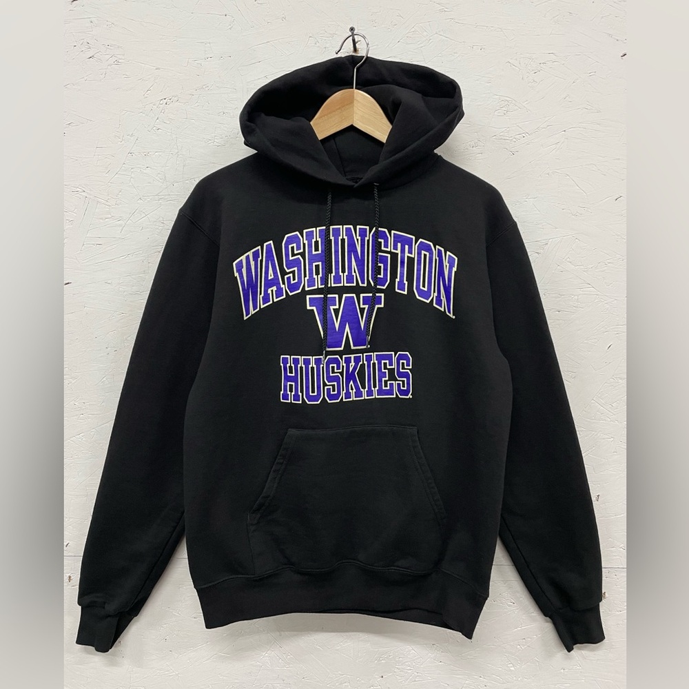 Champion NCAA Washington Huskies Pullover Hoodie, Size S, Black and Purple